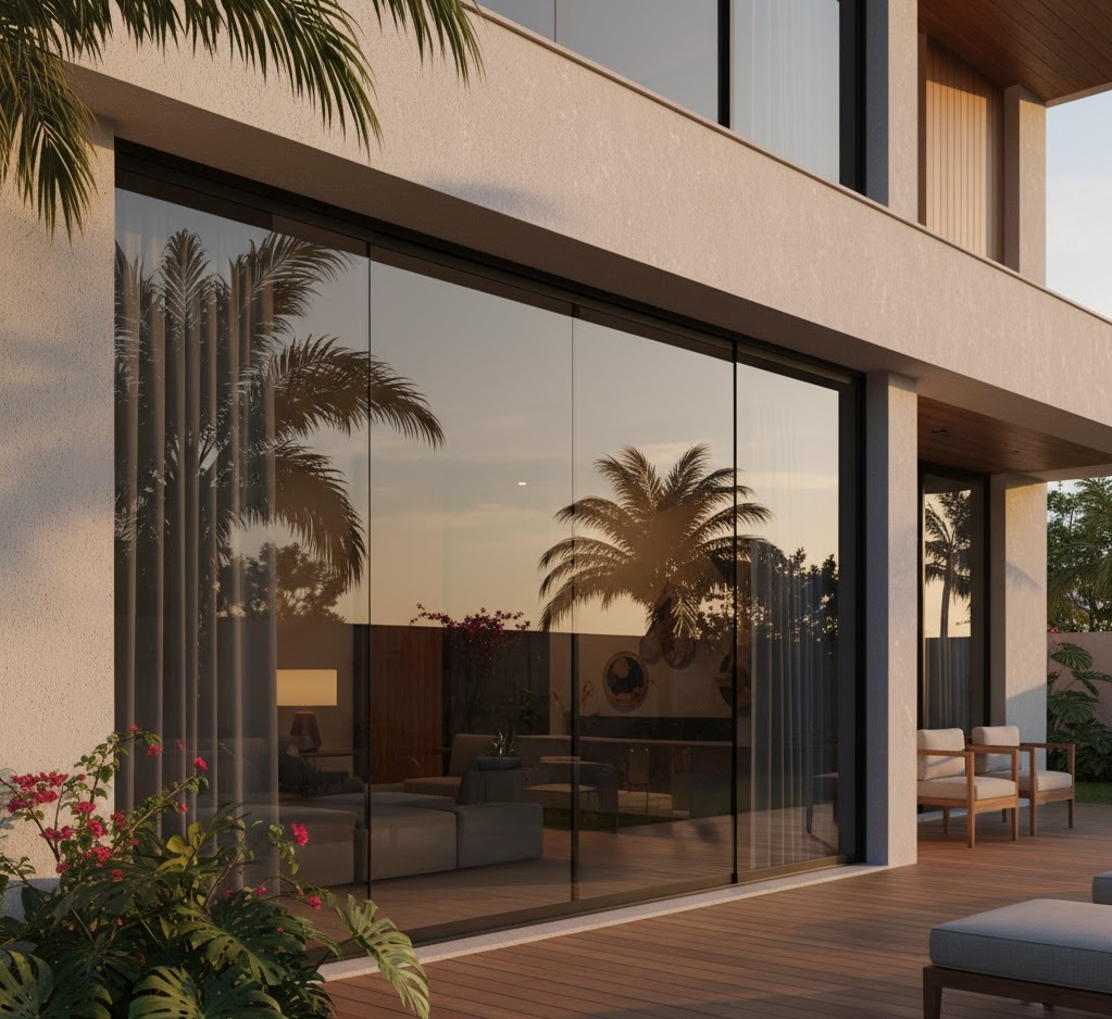 Película solar aplicada em janela