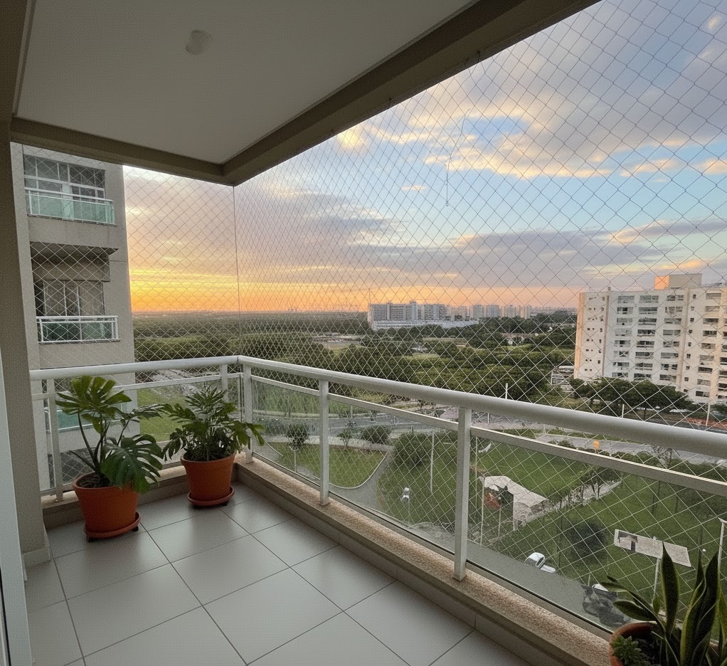 Rede de proteção instalada em sacada