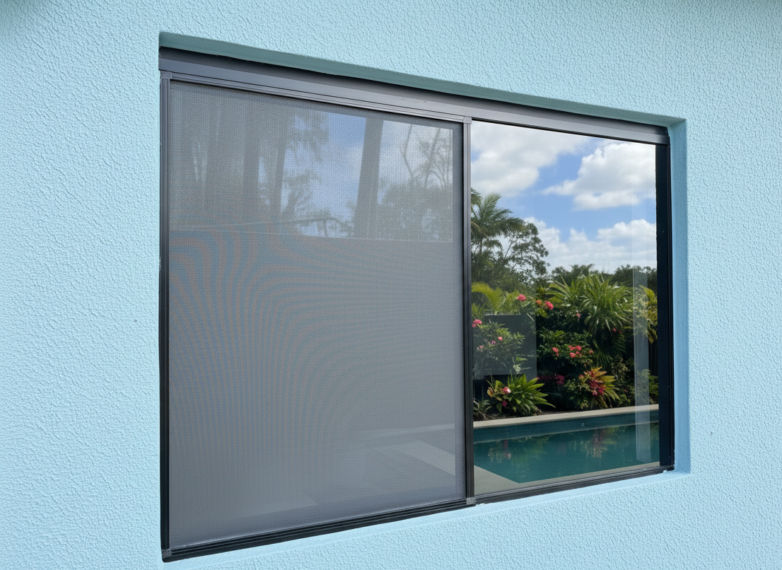 Tela mosquiteira instalada em janela